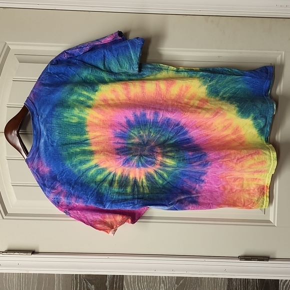 Spiral pink blue green tye dye maid of the mist Niagara falls size xl tee - Picture 4 of 4
